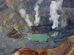 We flew a helicopter out to this active volcano called 