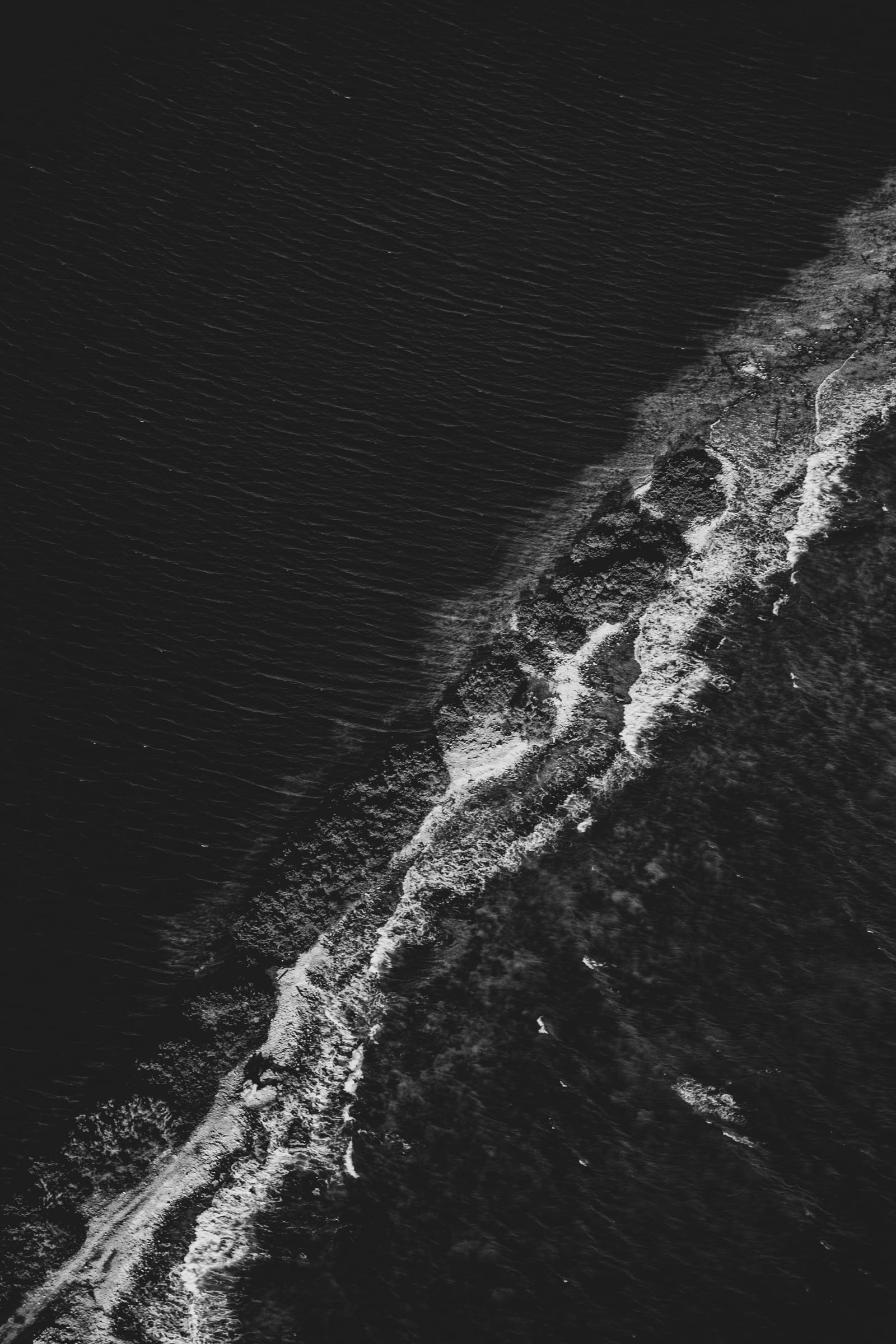 Large Body Of Water With A Few Birds Flying Over It