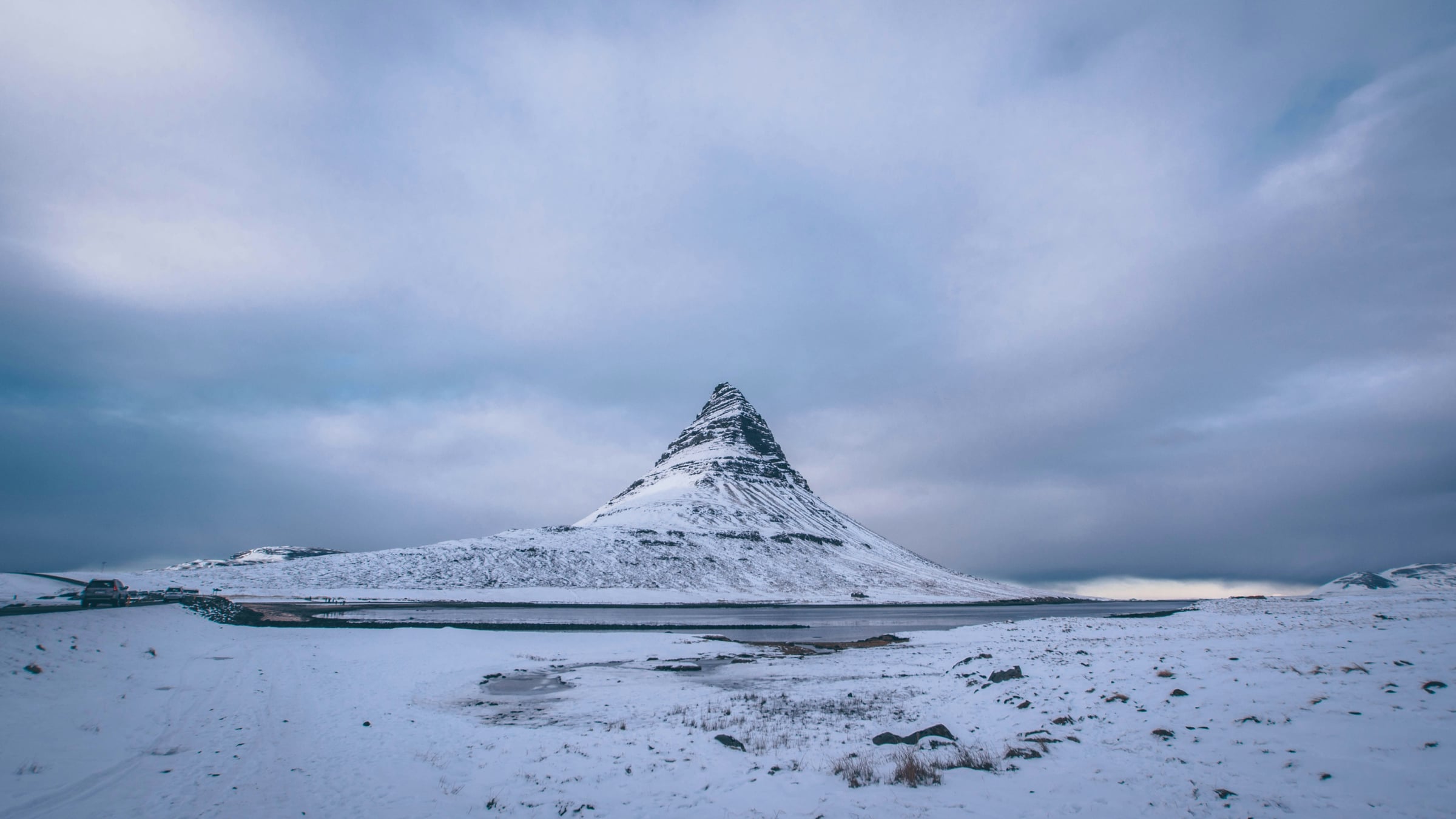 Snowy Mountain With A Mountain Range